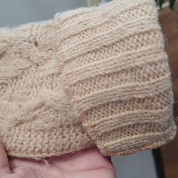 Eddie Bauer Men's Xlg Cable Knit Beige Wool/Nylon Blend Sweater - Picture 3 of 4